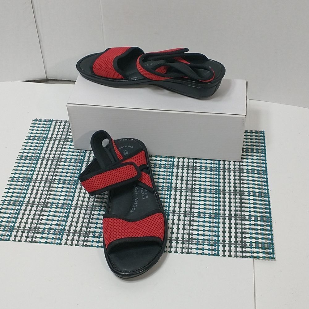 Flexus By Spring Step Anatomic Anti Shock Slide Sandals Leather 37 6.5
